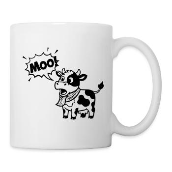 Witzige Kuh Moo Comic Sprechblase - Tasse - Weiß - Rechts