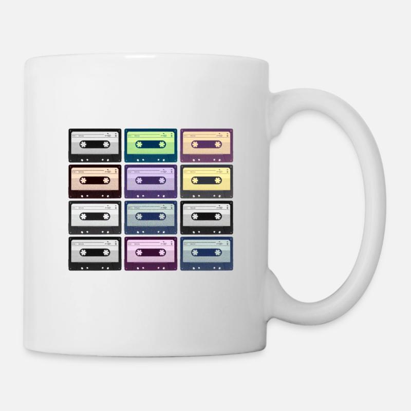 Retro Colored Cassettes - Mug - white