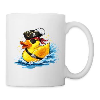 Cheeky rubber duck in pirate look with eye patch - Mug - white - Right