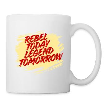 Rebel Today Legend Tomorrow - Art typographique audacieux - Mug blanc - blanc - Droite