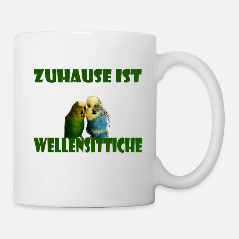 Chez moi, c’est là où sont mes perruches - Mug blanc - blanc