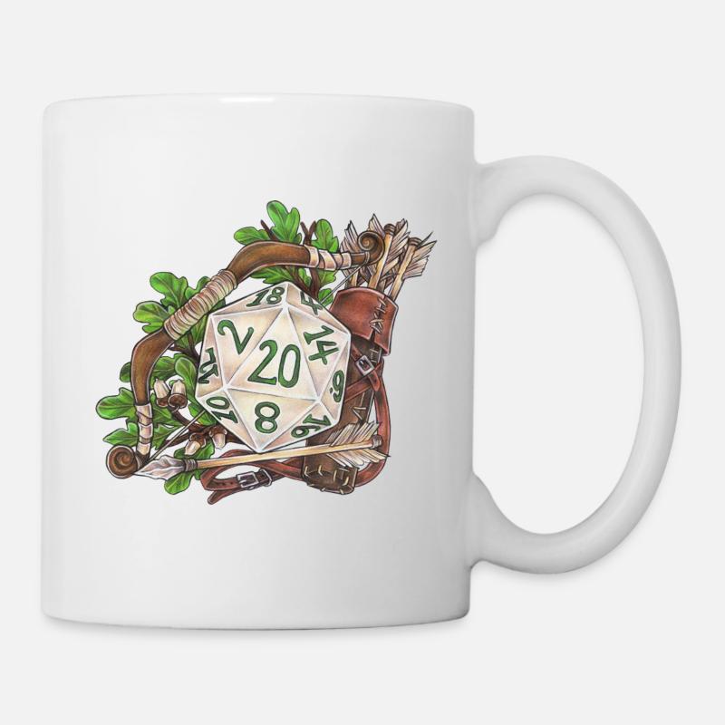 Rollenspiel Tabletop D20 Würfel Geschenk Ranger - Tasse - Weiß
