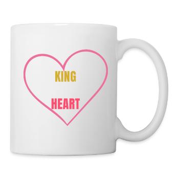 Design de T-shirt romantique de couple King of Her Heart - Mug blanc - blanc - Droite