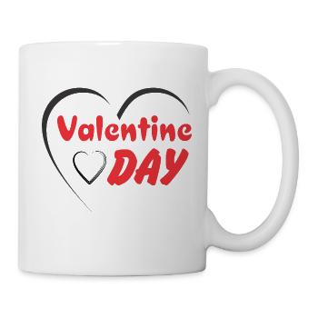 Valentine Day Heart Script Print - Mug - white - Right