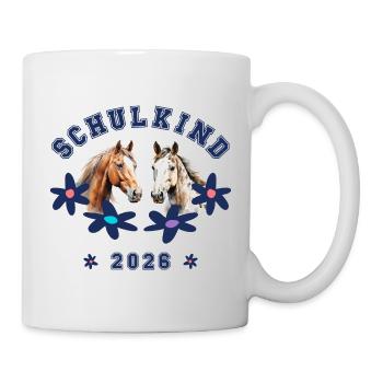 Schulkind 2026 - Pferde Pferd - Tasse - Weiß - Rechts