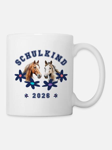Schulkind 2026 - Pferde Pferd - Tasse - Weiß