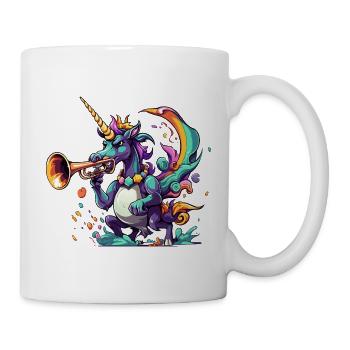 Farbexplosion Einhorn-Trompeter - Tasse - Weiß - Rechts