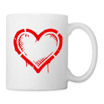 Herz Symbol Vintage - Tasse - Weiß - Rechts