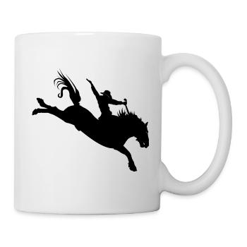 Rodeo Silhouette – Western Riding - Mug - white - Right