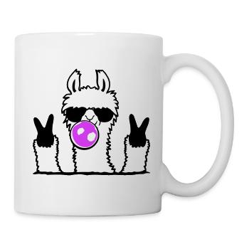 Lunettes de soleil chewing-gum lama Signe de paix Cool mignon - Mug blanc - blanc - Droite