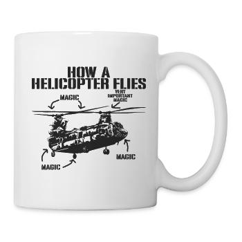 Wie ein Hubschrauber fliegt – Magische und lustige - Tasse - Weiß - Rechts