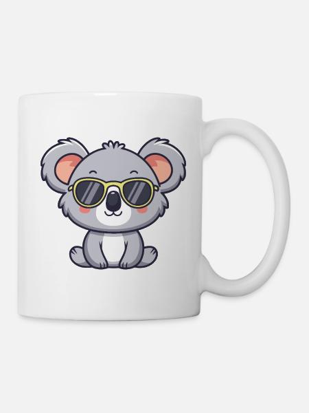 Koala-gelbe Pop-Brille - Tasse - Weiß