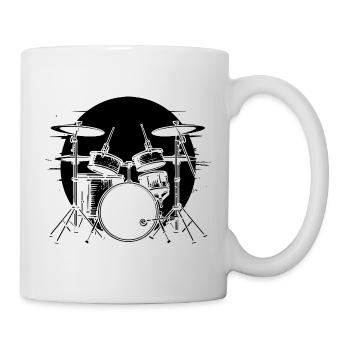 Schlagzeuger Skizze - Tasse - Weiß - Rechts