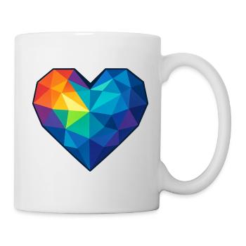 Coeur Low Poly - Amour - Saint-Valentin - Mug blanc - blanc - Droite