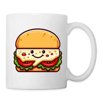 Kawaii Hamburger mit Lächeln - Tasse - Weiß - Rechts