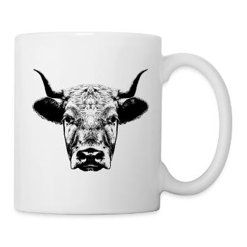 Kuh / Kopf - Tasse - Weiß - Rechts
