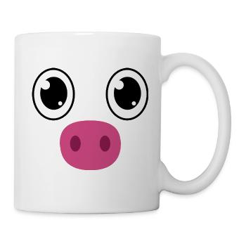 Cute Pig Face Kawaii Snout Costume - Mug - white - Right
