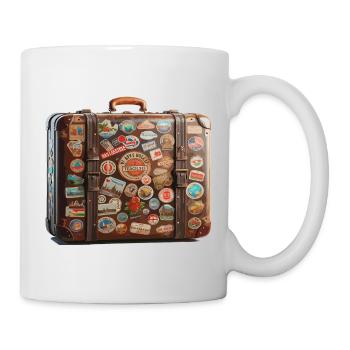 Sticker Luggage Travel Suitcase Collage - Mug - white - Right