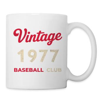 Millésime 1977 – Année de naissance rétro du club de baseball - Mug blanc - blanc - Droite