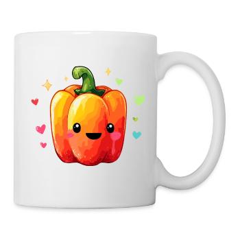 Kunterbunte Paprika Kuschel - Tasse - Weiß - Rechts