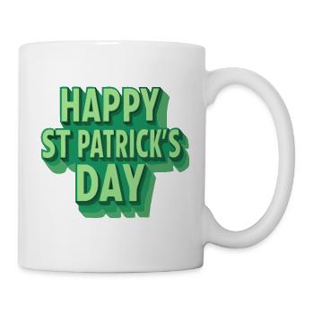 Frohe St. Patrick's Day grüne Pop Art - Tasse - Weiß - Rechts