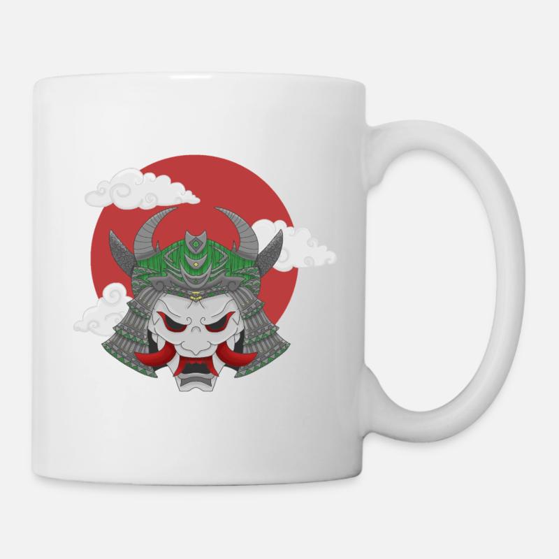 Oni x Samurai Graugrün - Tasse - Weiß