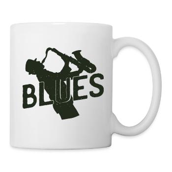 Saxophonist with Blues – Cool Saxophone Design for - Mug - white - Right