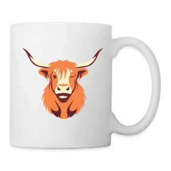 Orange Longhorn Taurus Head - Mug - white - Right