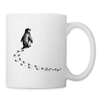 Pinguin But why Antarktis Berg Meme Backprint - Tasse - Weiß - Rechts