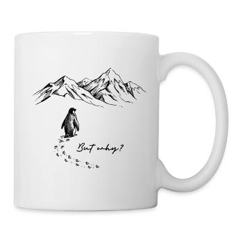 But why? Pinguin Meme Antarktis Schnee Spuren Eis - Mug - white - Right