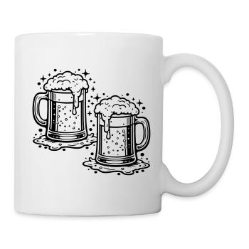 Bierglas Bier Saufen - Tasse - Weiß - Rechts