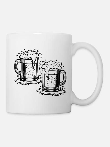 Bierglas Bier Saufen - Tasse - Weiß