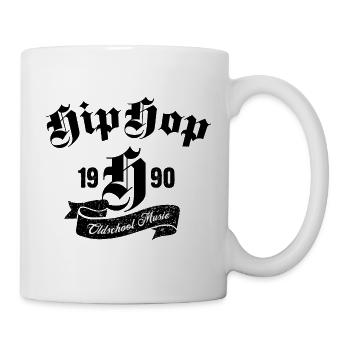 Oldschool Hip-Hop-Musik typografisches Design - Tasse - Weiß - Rechts
