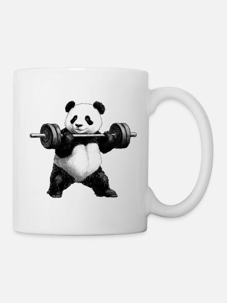 Fitness Pandas - Tasse - Weiß