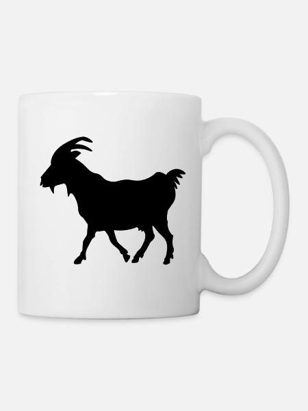 Ziege schwarz - Tasse - Weiß