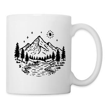 Mountains Landscape Forest - Mug - white - Right