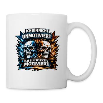 Not unmotivated - selectively motivated with sculls - Mug - white - Right