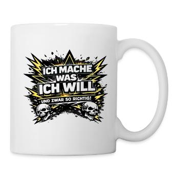 Ich mache was ich will – Skull & Blitze - Tasse - Weiß - Rechts