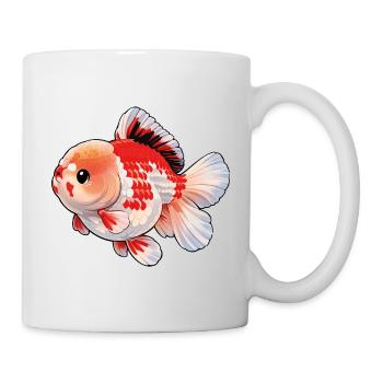 Grade White Orange Black Oranda HQ Goldfish - Tasse - Weiß - Rechts