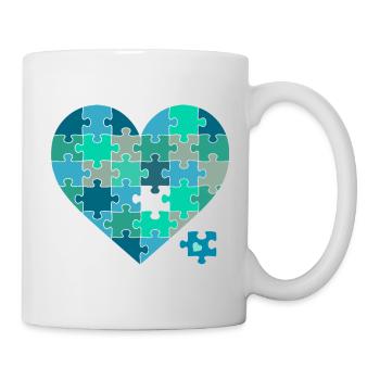Casse-puzzle Cœur Sarcelle - Mug blanc - blanc - Droite