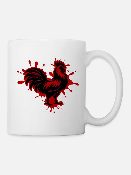 Hahn Klecks - Tasse - Weiß