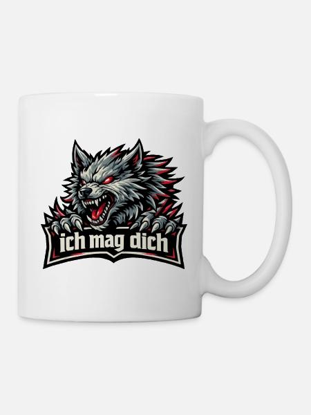 Fenriswolf Spruch – Ich mag dich - Tasse - Weiß