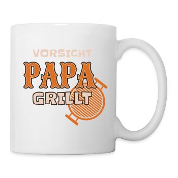 Attention : papa grille une tenue de barbecue drôle - Mug blanc - blanc - Droite