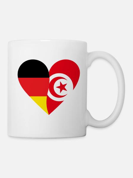 Herz der zwei Länder - Tasse - Weiß