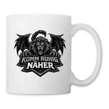 Mantikor Fabelwesen Design: Komm näher Spruch - Tasse - Weiß - Rechts