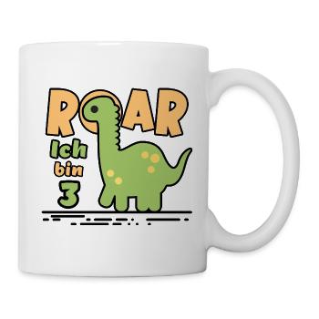 Dinosaure du 3e anniversaire - Mug blanc - blanc - Droite