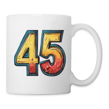 45 Zahl Bunt - Tasse - Weiß - Rechts