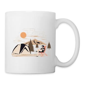 Keep Calm and Camp On Funny Camping - Mug - white - Right