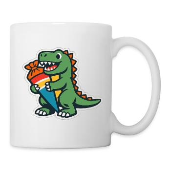 Schulkind Dino Einschulung Geschenk - Tasse - Weiß - Rechts