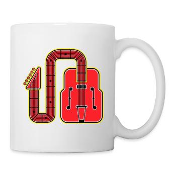 Red Abstract Shape Retro-Gitarre - Tasse - Weiß - Rechts